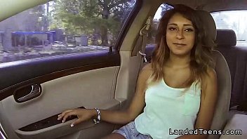 Huge tits amateur teen blowjob and fucking in car