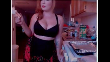 ginger-haired with gigantic rump and baps cooks 2.