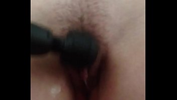 Wife toys with wet cum filled pussy