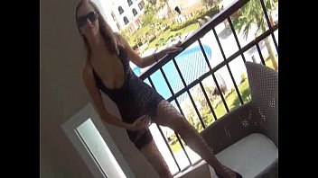 German girl has anal sex on balcony with cum load
