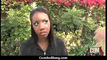 Black slut used for blowjobs by a group of white men 18