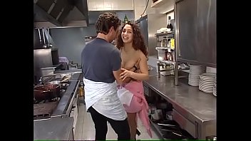 The new young waitress is hard fucked in the kitchen